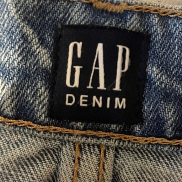 GAP Skirt Women Size 27 Blue Denim Jean Distressed 5 Pocket Mini Straight 2363… - Picture 5 of 8